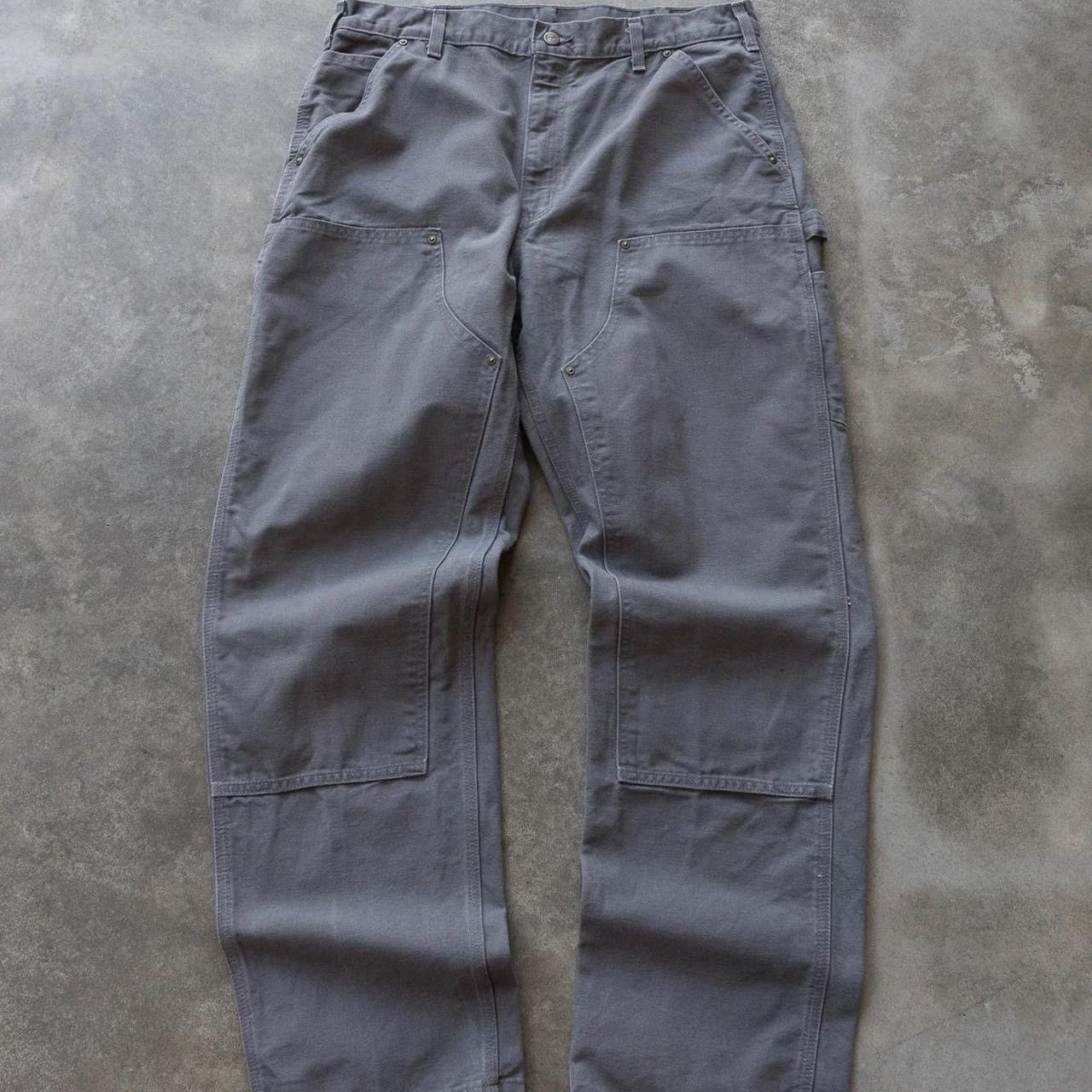 VINTAGE GREY CARHARTT DOUBLE KNEE CARPENTER PANTS (W36)