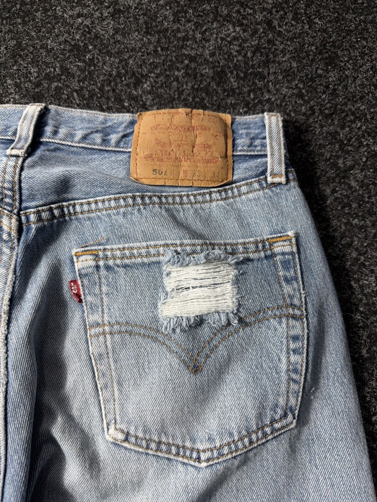 Levi's × Vintage Vintage 90s Levi’s 501 Distressed Denim Pants Jeans y2k Size US 33 - 15 Thumbnail