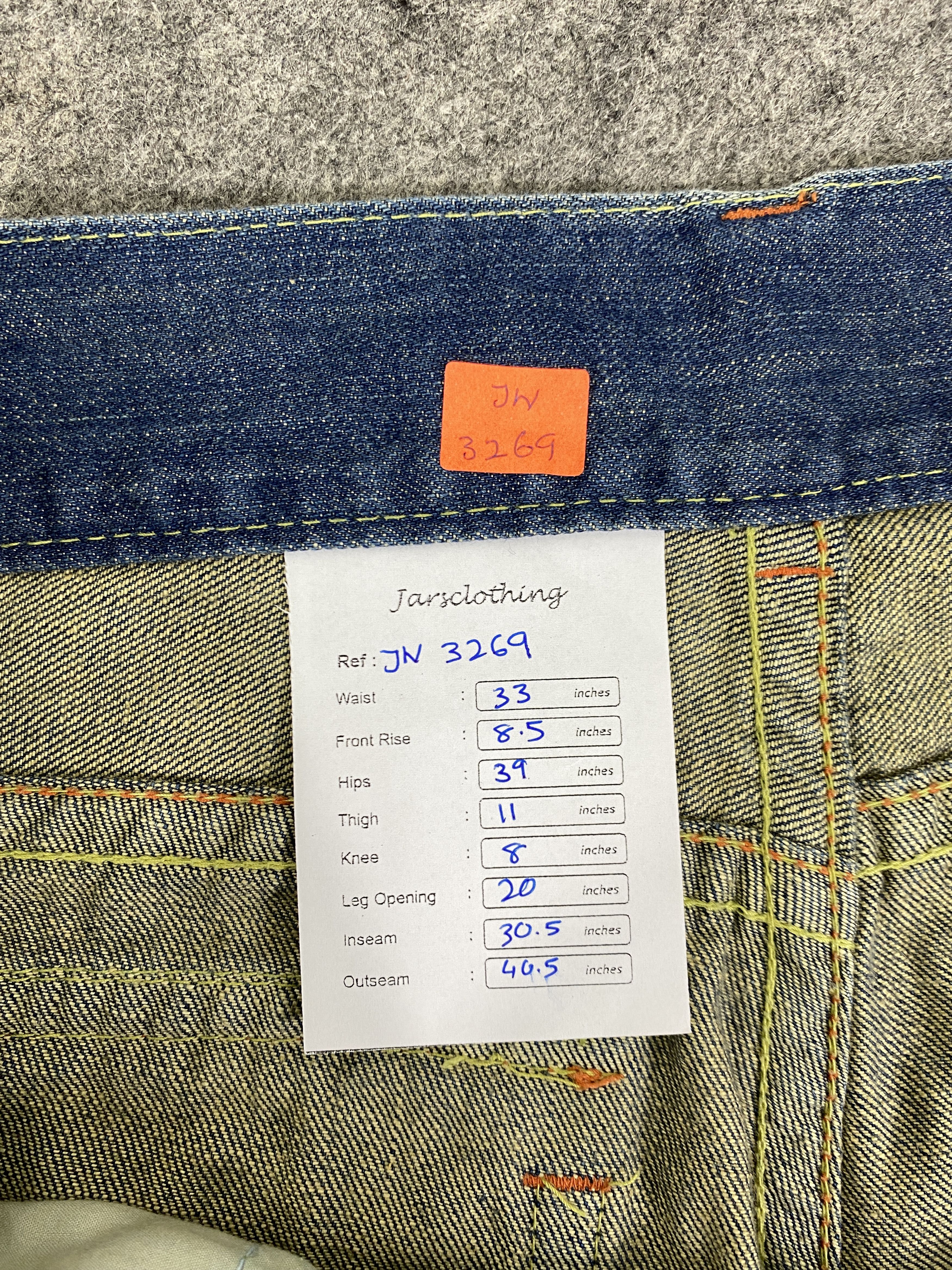 Japanese Brand Faded Blue Vintage Agate Label Flare Jeans 33x30.5 - JN3269 Size US 33 - 8 Thumbnail