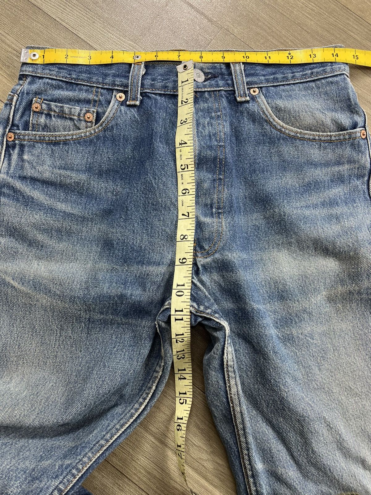 Levi's Vintage Clothing 🇺🇸1990s Vintage Levis 501 31x36 Straight Leg Blue Jeans Size US 30 / EU 46 - 19 Thumbnail
