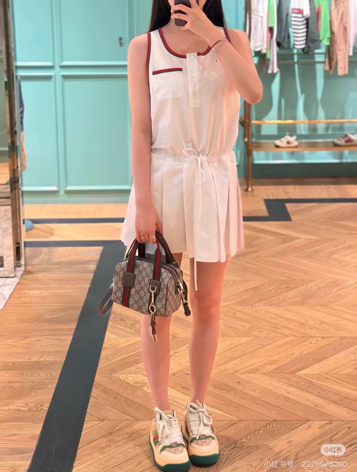 Gucci Gucci new red green stripe cami dress 36 mint Size XS / US 0-2 / IT 36-38 - 3 Thumbnail