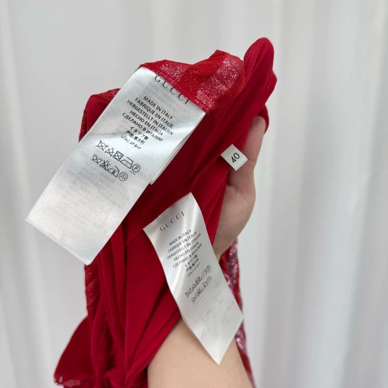 Gucci Gucci White and red shiny silk double-layer pleated skirt Size 26" / US 2 / IT 38 - 6 Thumbnail