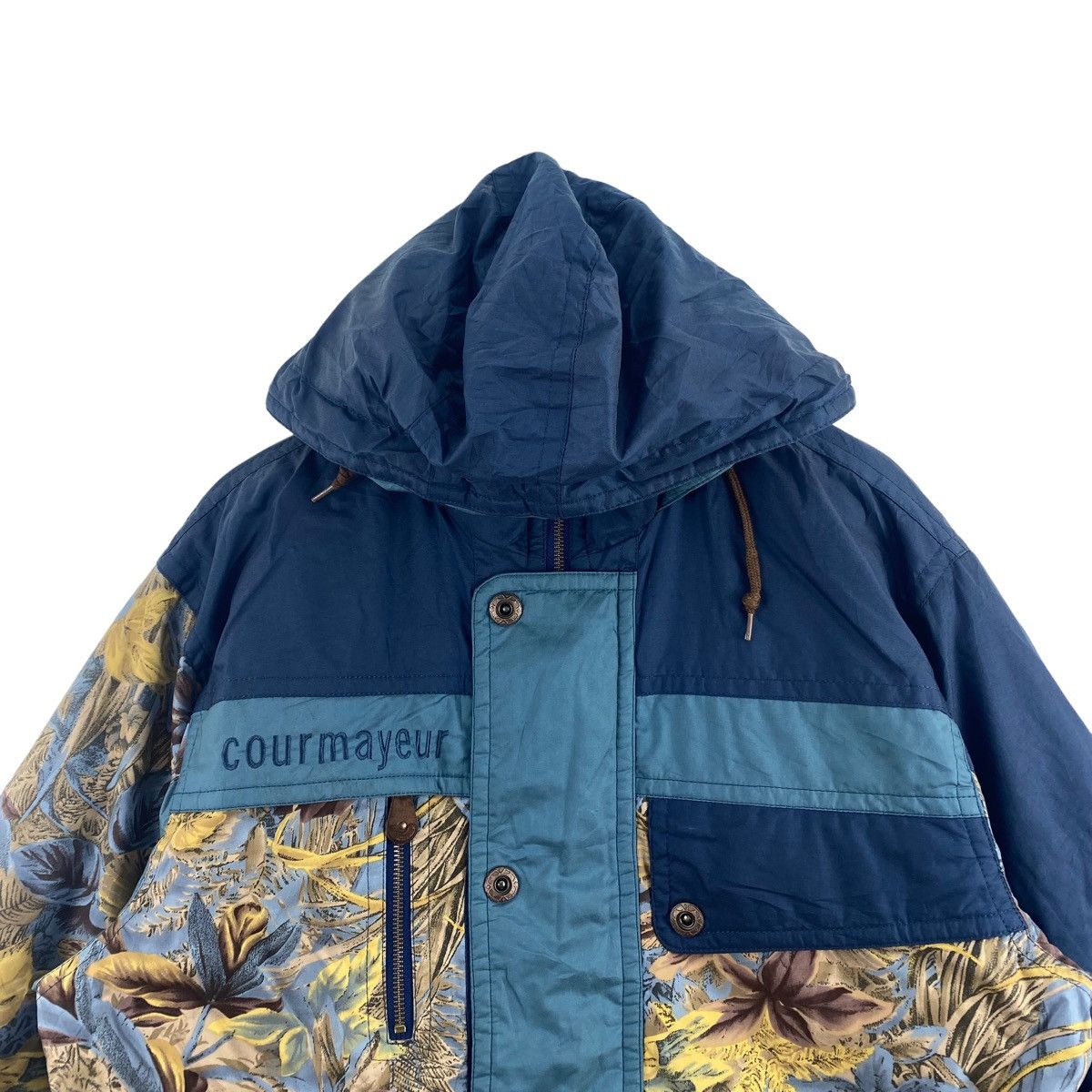Japanese Brand COURMAYEUR Japan Hooded Winter Ski Surf Patchwork Design Size M / US 6-8 / IT 42-44 - 2 Thumbnail