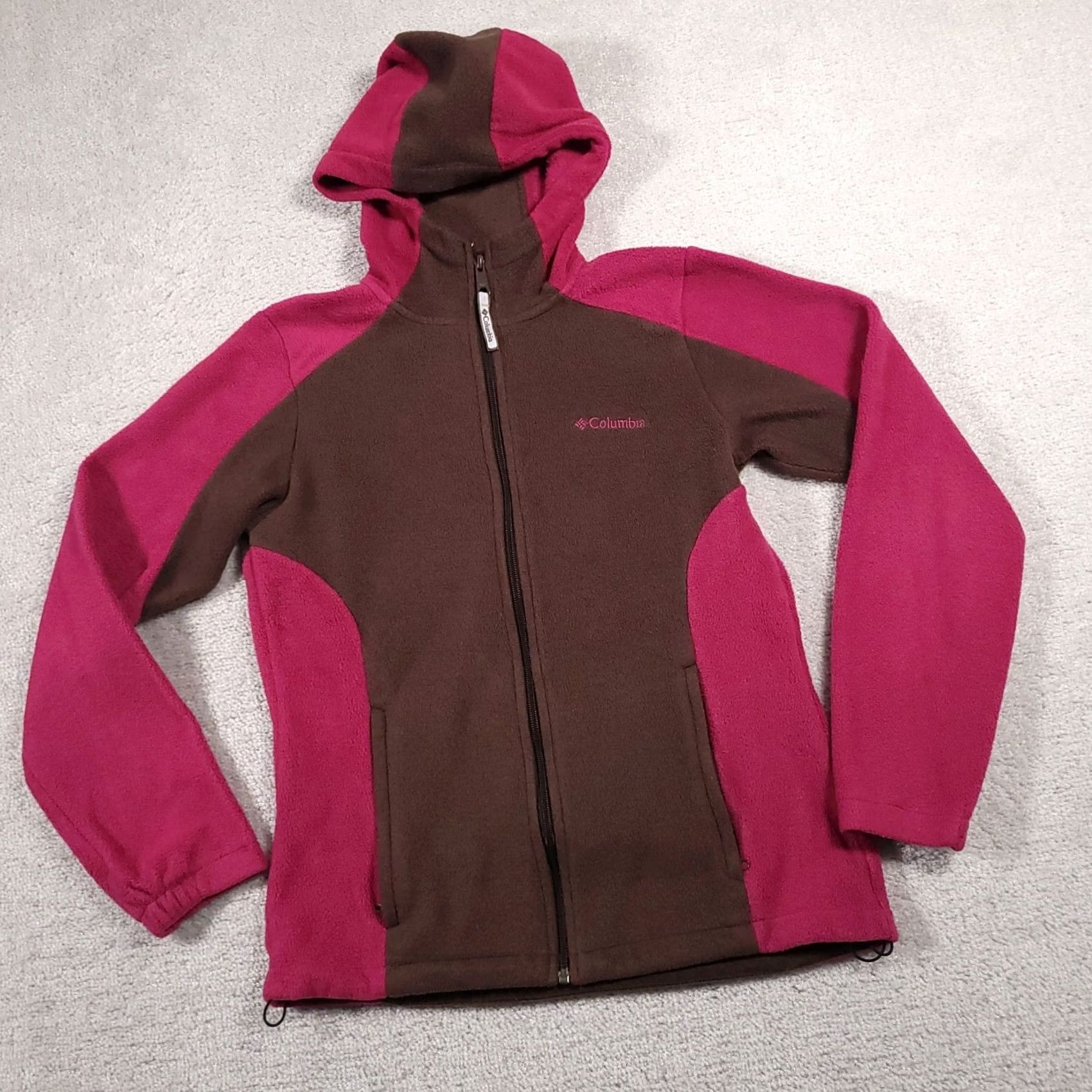 Pinko Columbia Hoodie Womens Medium Brown Pink Colorblock Full Zip Sweatshirt Jacket Size M / US 6-8 / IT 42-44 - 2 Thumbnail