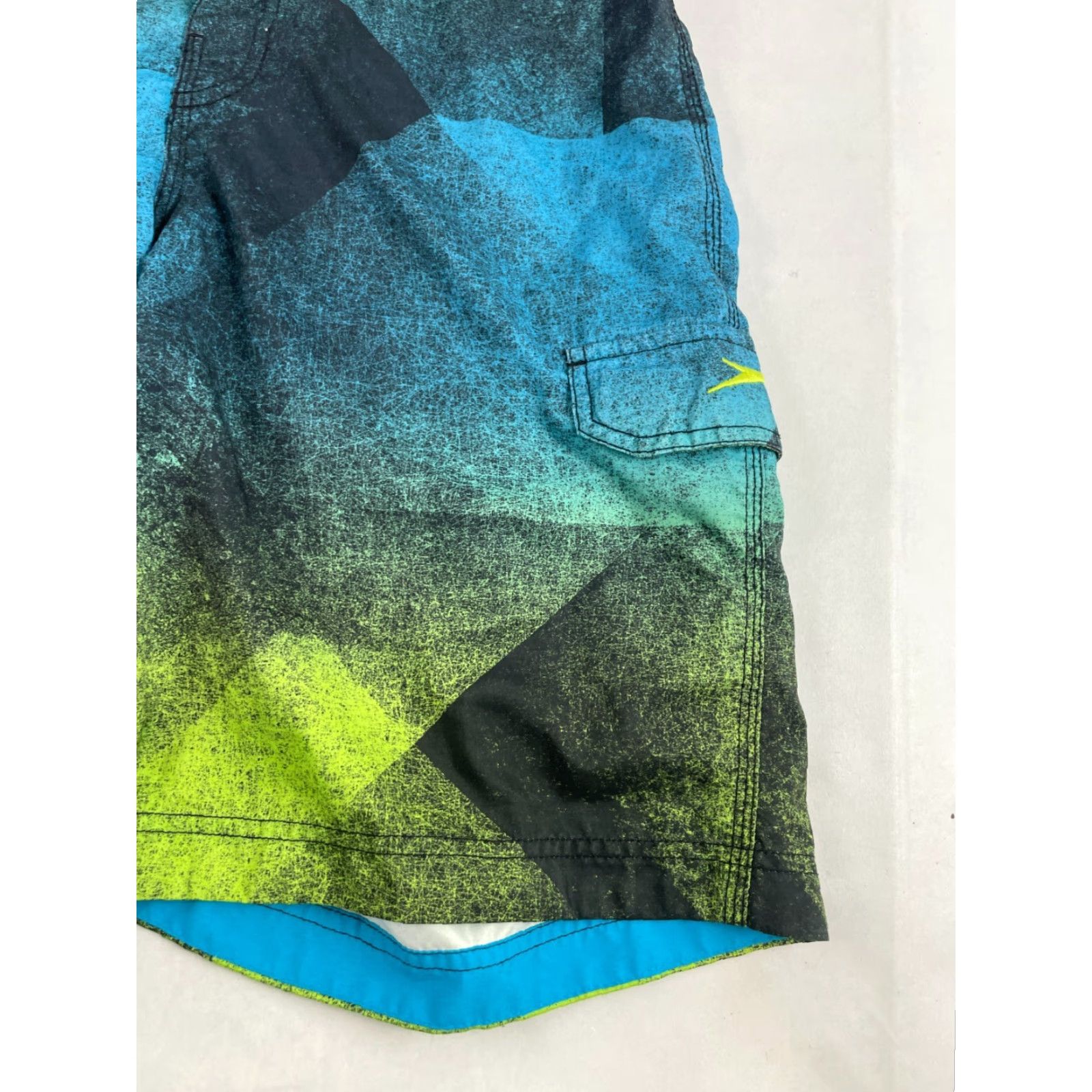 Speedo Speedo Shorts Men Bottom M Blue Green Lined Swim trunks Size US 31 - 4 Thumbnail