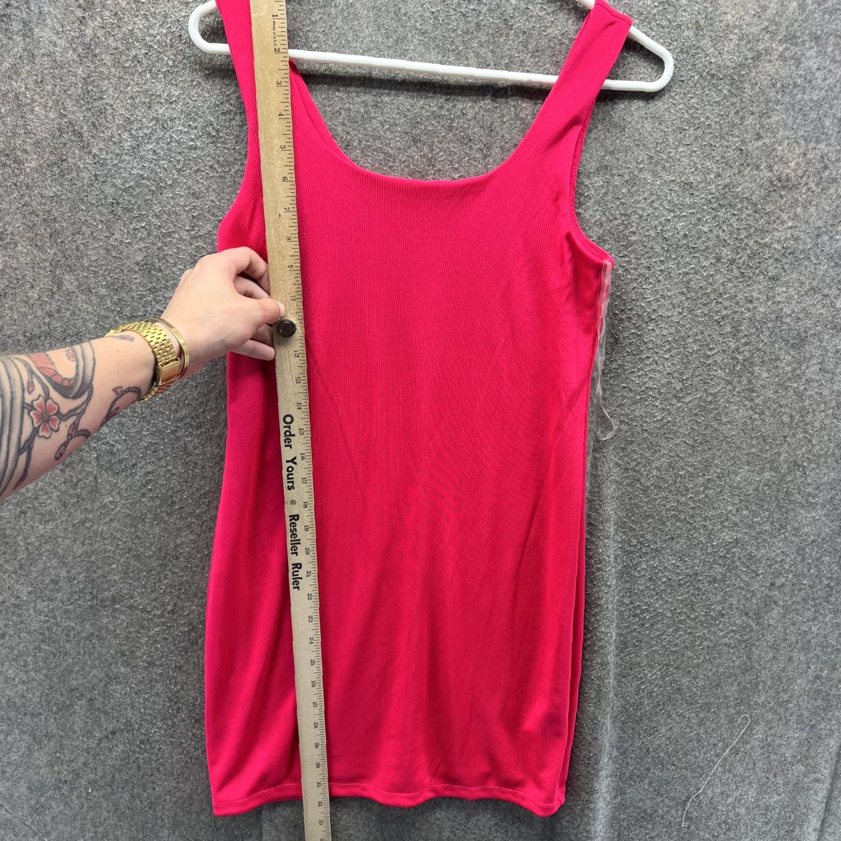 Vintage A New Day Dress Womens XS Pink Ribbed Knit Scoop Neck Tank Mini Bodycon Casual Womens XS Pink Knit Tank Dress Size XS / US 0-2 / IT 36-38 - 4 Thumbnail