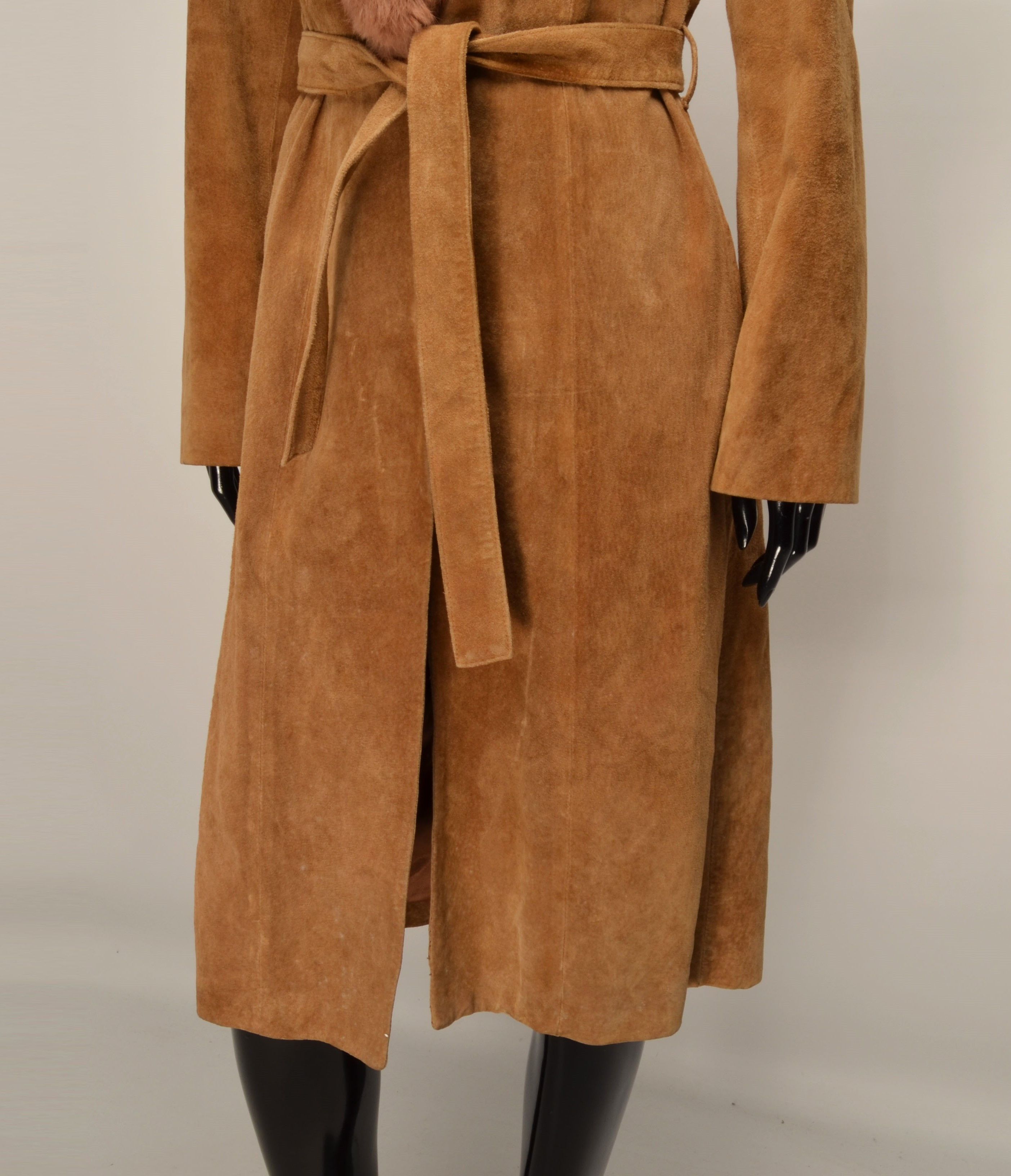 Mango Mango MNG Vintage Y2K Mob Wife Leather Coat with Rabbit Fur Size XS / US 0-2 / IT 36-38 - 3 Thumbnail