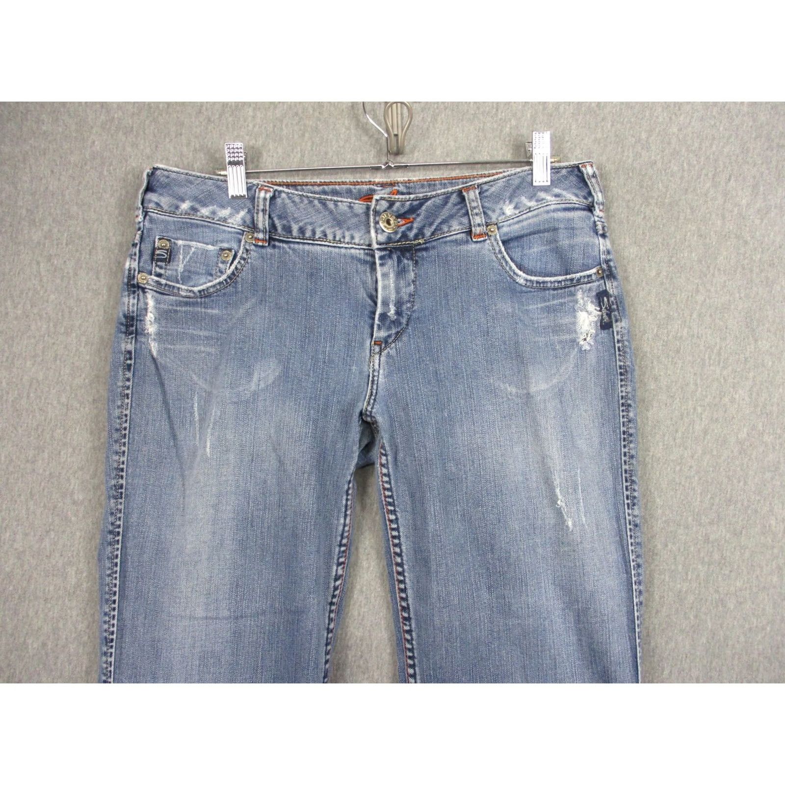 Silver Jeans Co. Silver Jeans Matrix Jeans Womens Bootcut 32x32 Blue Light Wash Distressed Denim Jeans Women Size 24" / US 00 / IT 34 - 2 Thumbnail