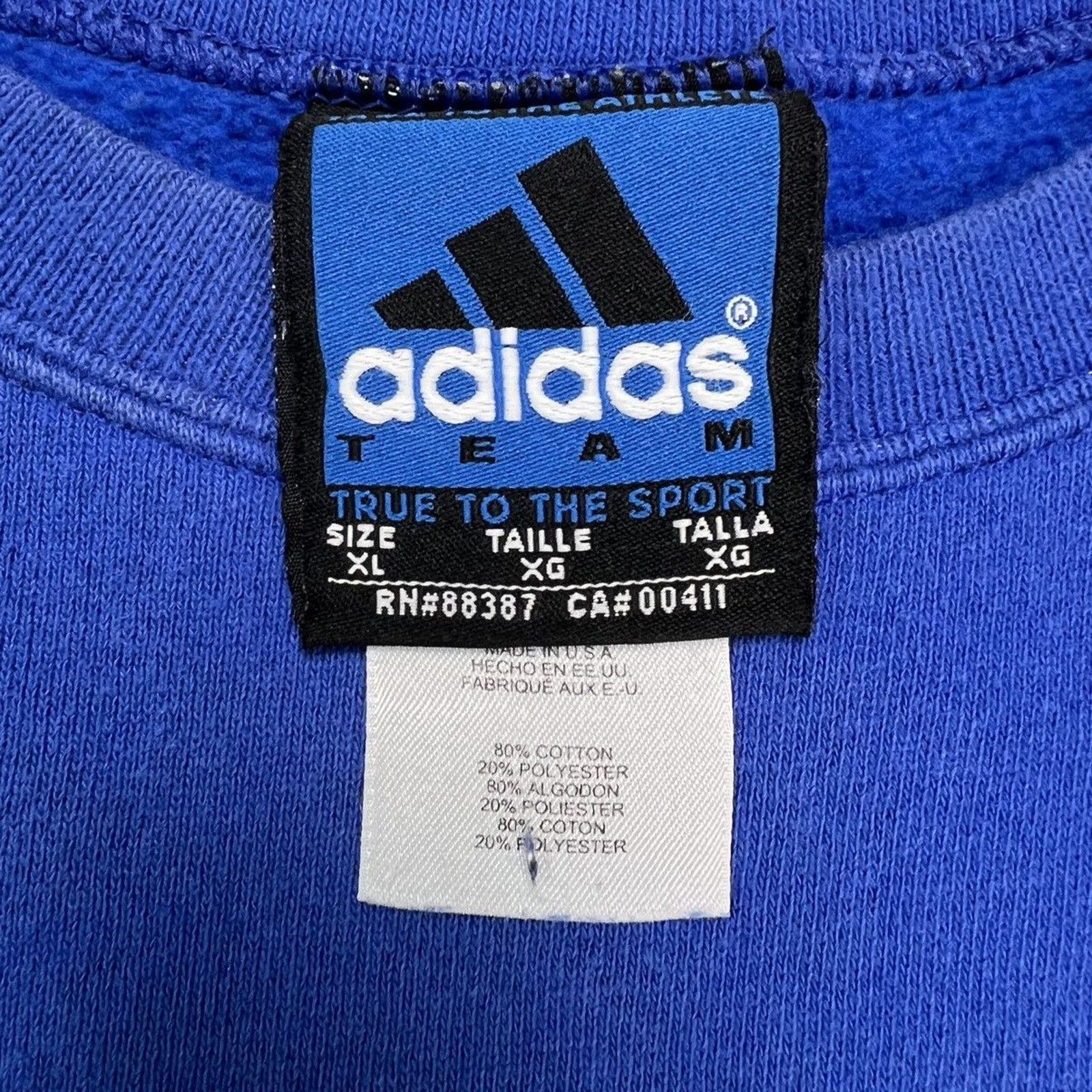 Adidas × Vintage Vintage 90s Adidas Team Sweatshirt PAC USA 3 Stripe Pullover Size US L / EU 52-54 / 3 - 5 Thumbnail