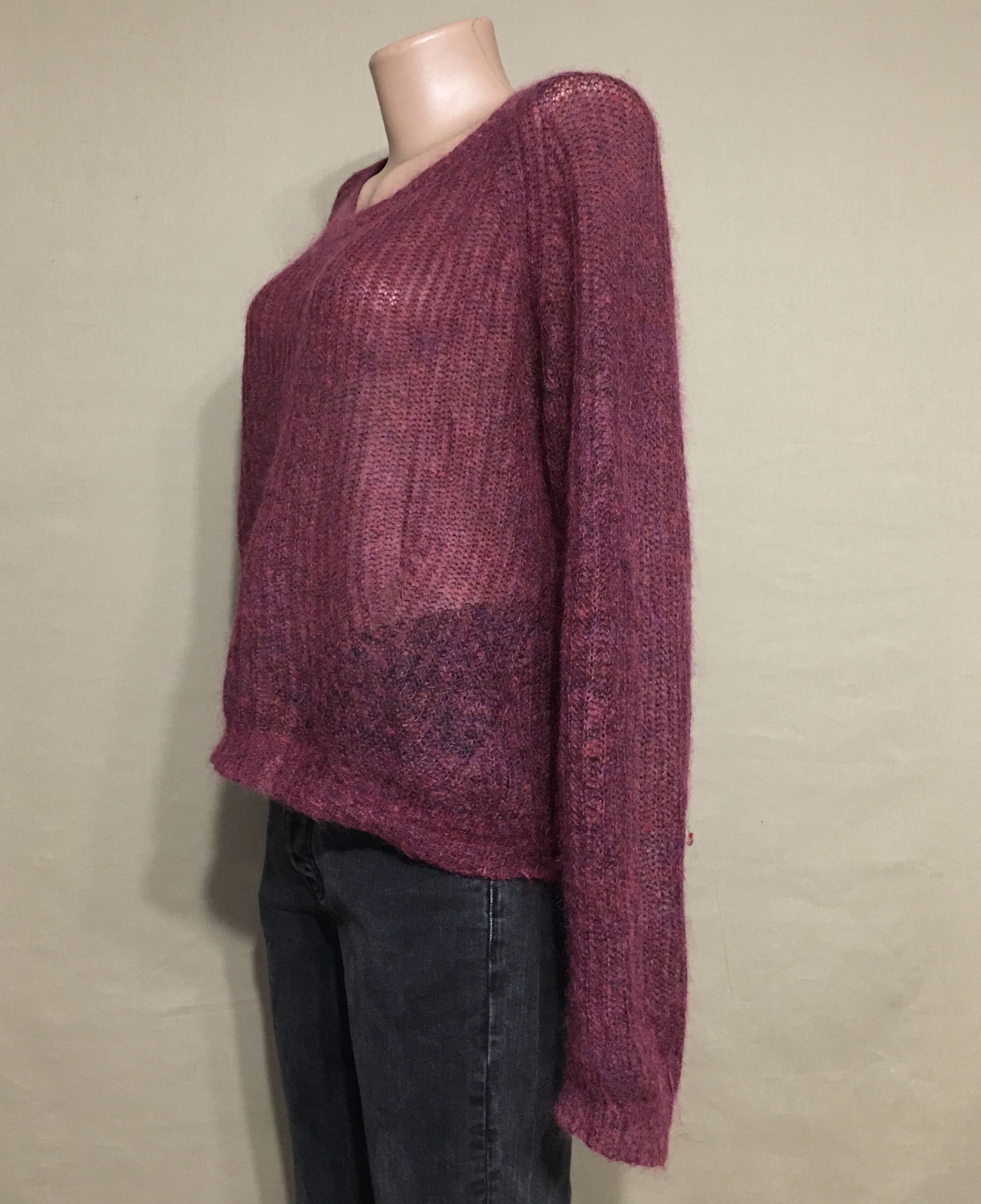 Other BRORA Superkid Mohair Knit Sweater Burgundy Size UK10 Size M / US 6-8 / IT 42-44 - 3 Thumbnail
