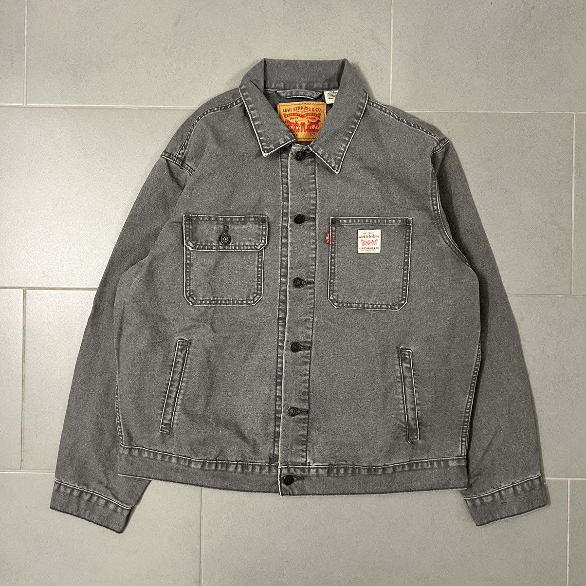 Levi's Levi's Canvas Workwear Relaxed Fit Sunrise Trucker Jacket Size US M / EU 48-50 / 2 - 1 Thumbnail