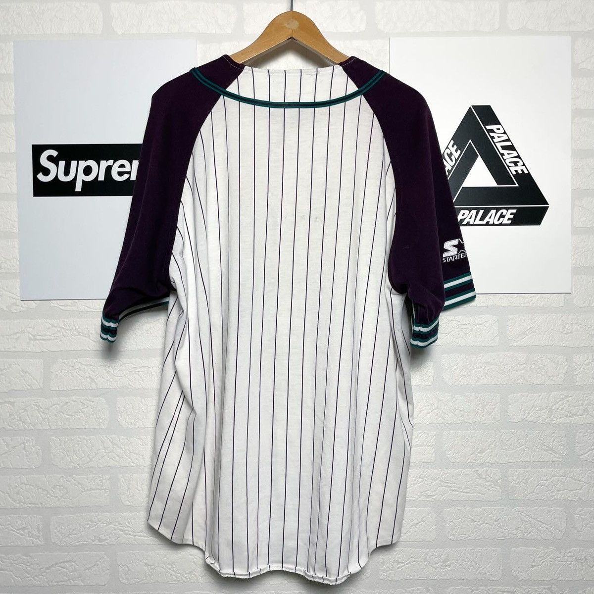 NHL 90s Vintage Starter Anaheim Mighty Ducks NHL Baseball Jersey Size US XL / EU 56 / 4 - 2 Thumbnail
