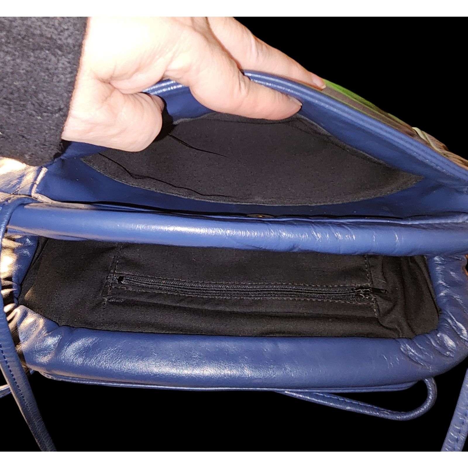 Other Unbranded blue, all leather clutch shoulder bag Size ONE SIZE - 4 Thumbnail