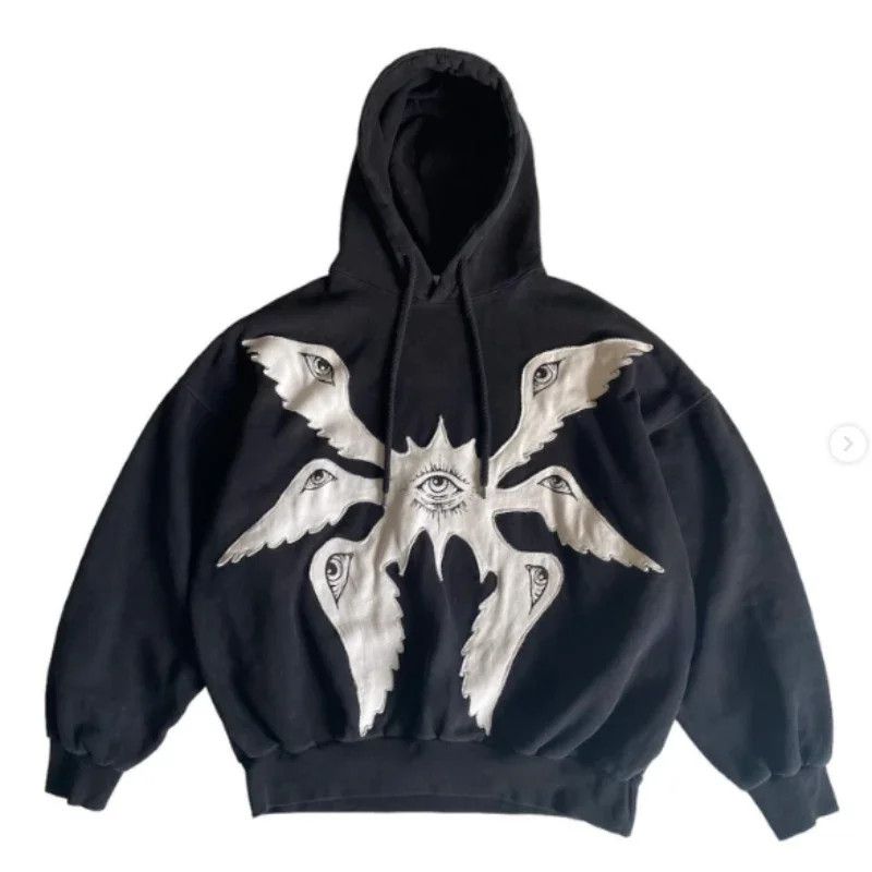 Vintage Black White Street Hip Hop Retro Fleece Padded Sweatshirt Size US XL / EU 56 / 4 - 2 Thumbnail