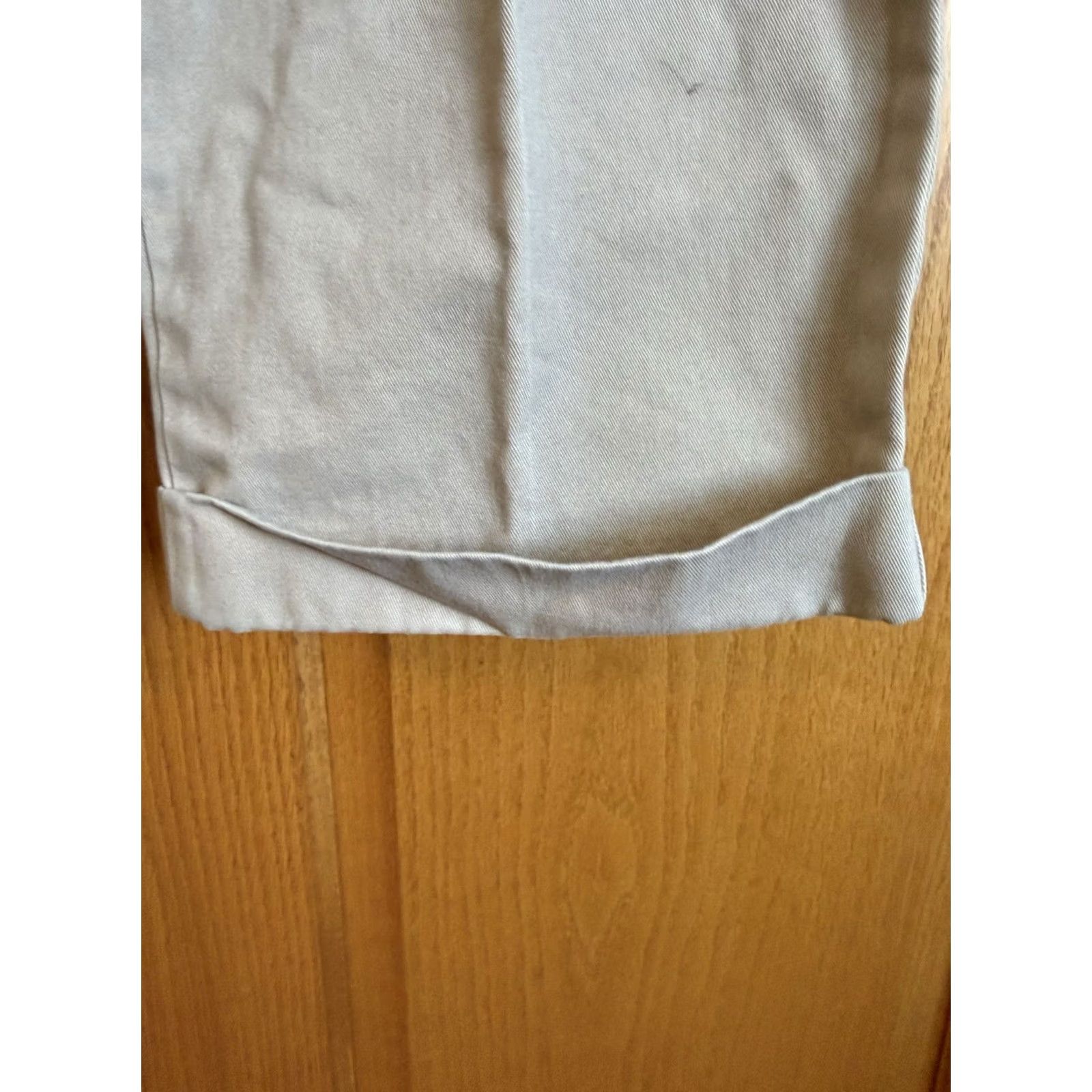 Lands' End Mens Lands' End Khaki Pants 38 Tan Traditional Fit Flat Front Cuffed Cotton Size US 38 / EU 54 - 3 Thumbnail