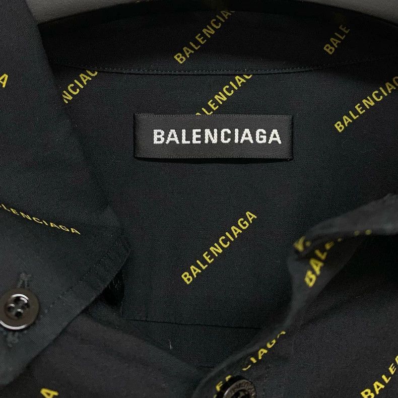 Balenciaga Balenciaga Black bullet screen full of Logo long-sleeved sh Size US XXS / EU 40 - 2 Thumbnail