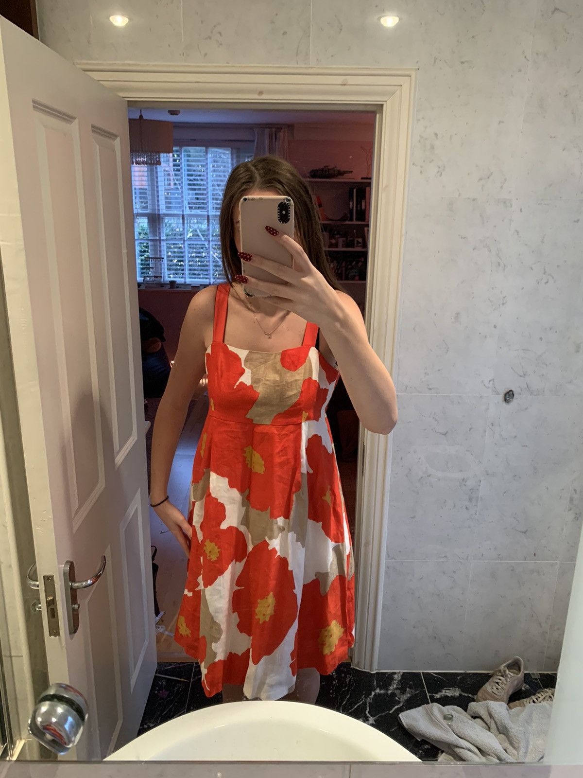 Other Orange Floral Mid-Length Jesiré Dress Size M / US 6-8 / IT 42-44 - 1 Thumbnail