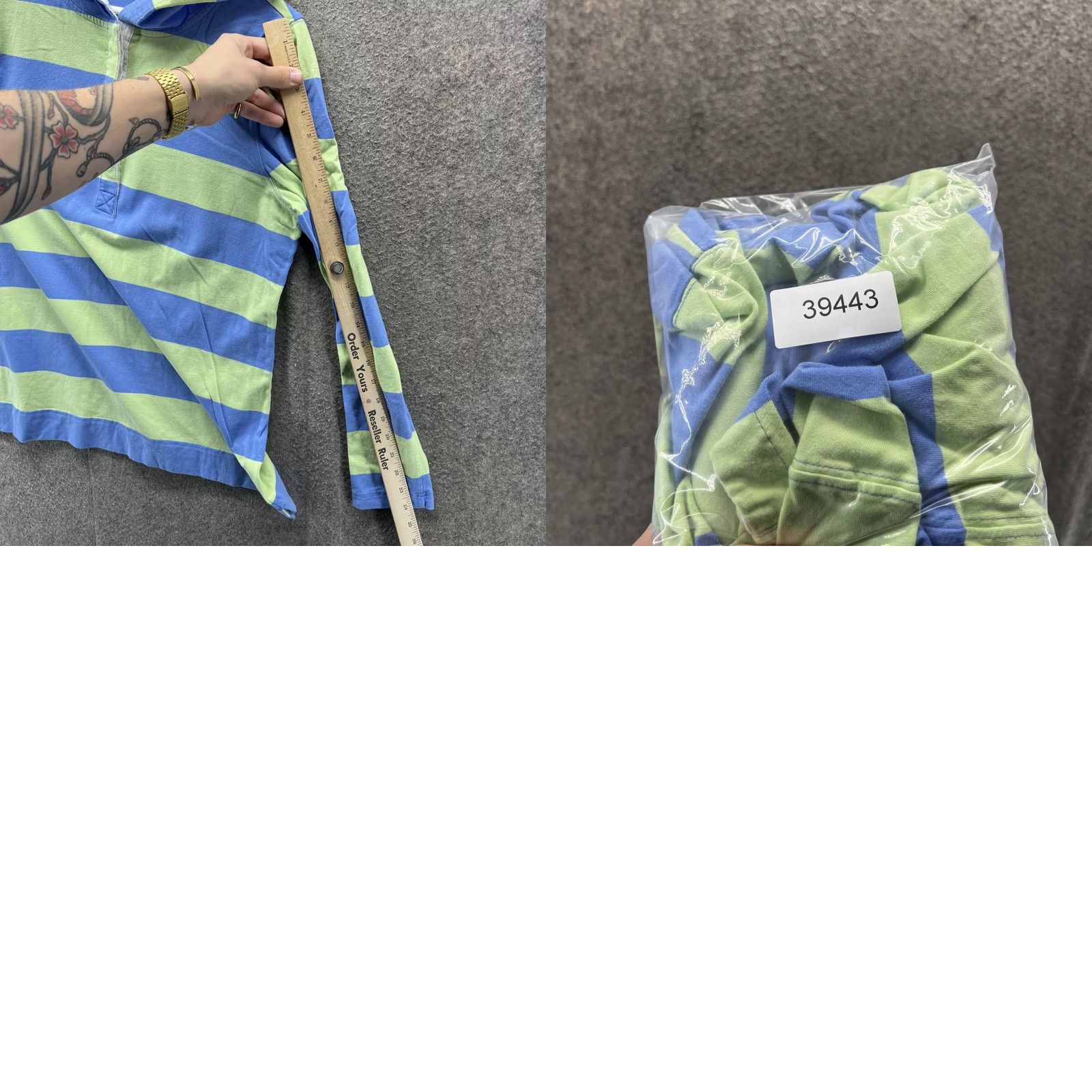 Vineyard Vines Vineyard Vines Shirt Womens Large Blue Green Stripe Hooded Collared Long Sleeve Size L / US 10 / IT 46 - 8 Thumbnail
