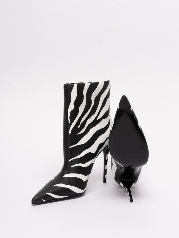 Dolce & Gabbana o1y0825 Zebra Stripes Ankle Boots in Black/White Size US 7 / IT 37 - 6 Thumbnail