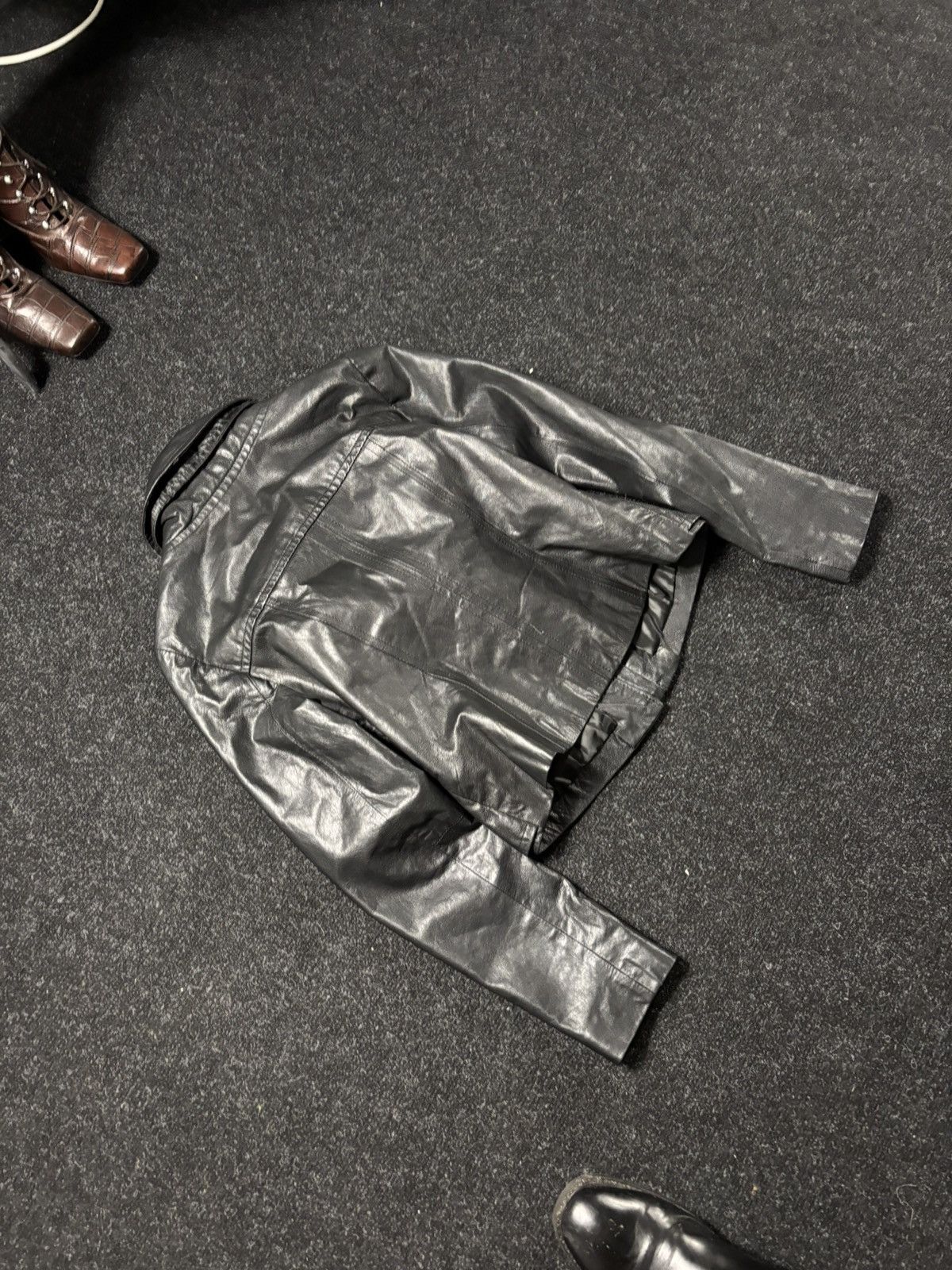 Vintage Avant Garde Cropped leather jacket Size S / US 4 / IT 40 - 8 Thumbnail