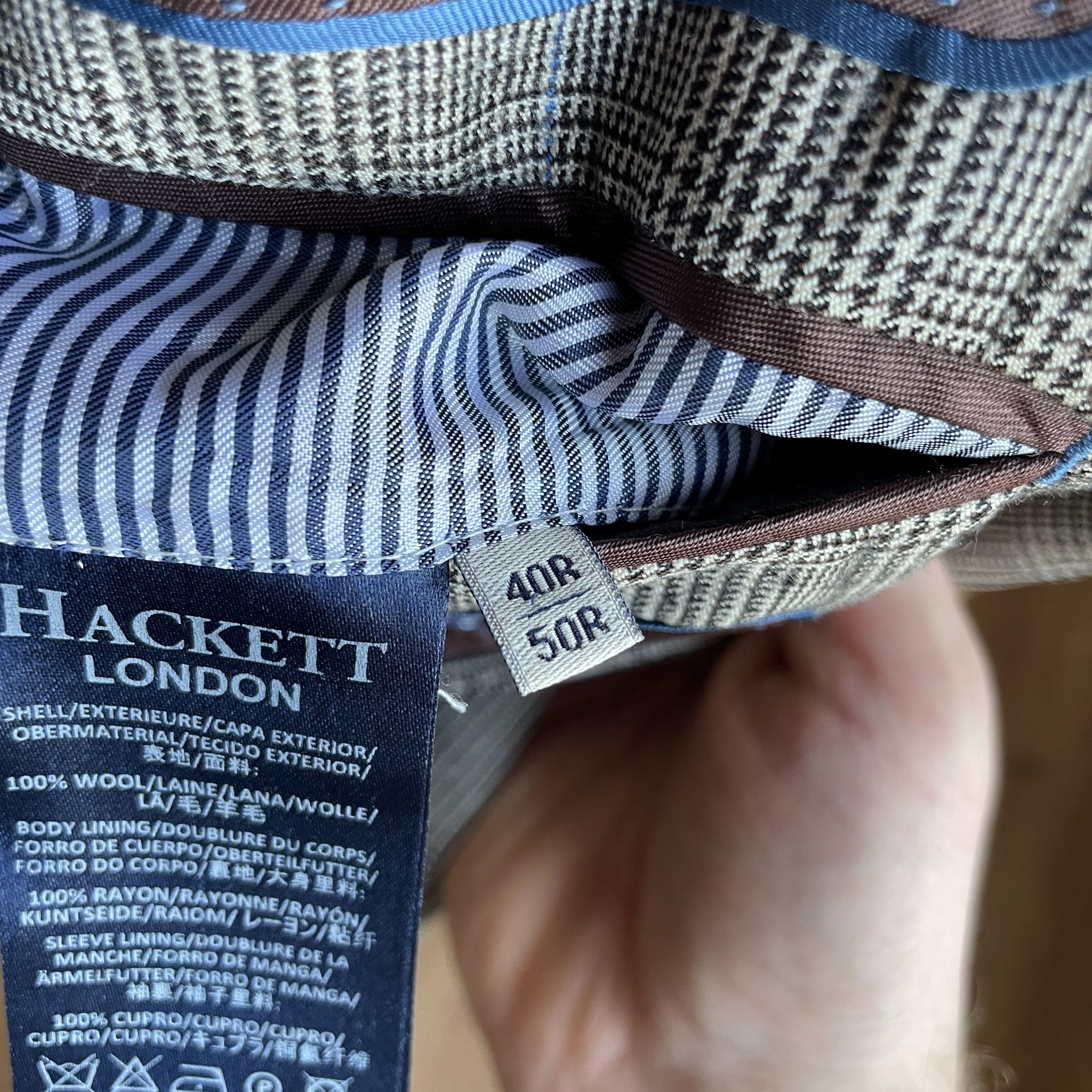 Hackett Hackett Mayfair Classic Pow Windowpane Wool Blazer Size 40R - 9 Thumbnail