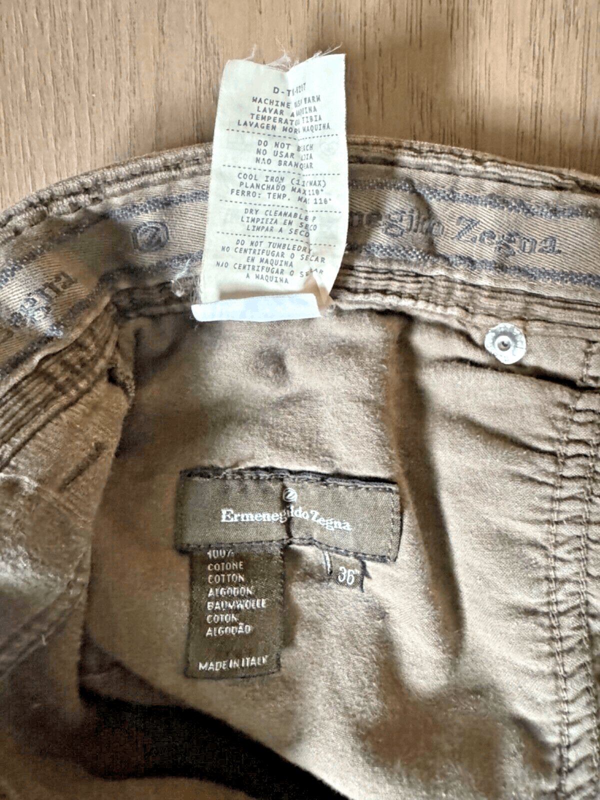 Ermenegildo Zegna Ermenegildo Zegna Corduroy Pants Men 36x32 Brown Flat Italy Size US 36 / EU 52 - 4 Thumbnail