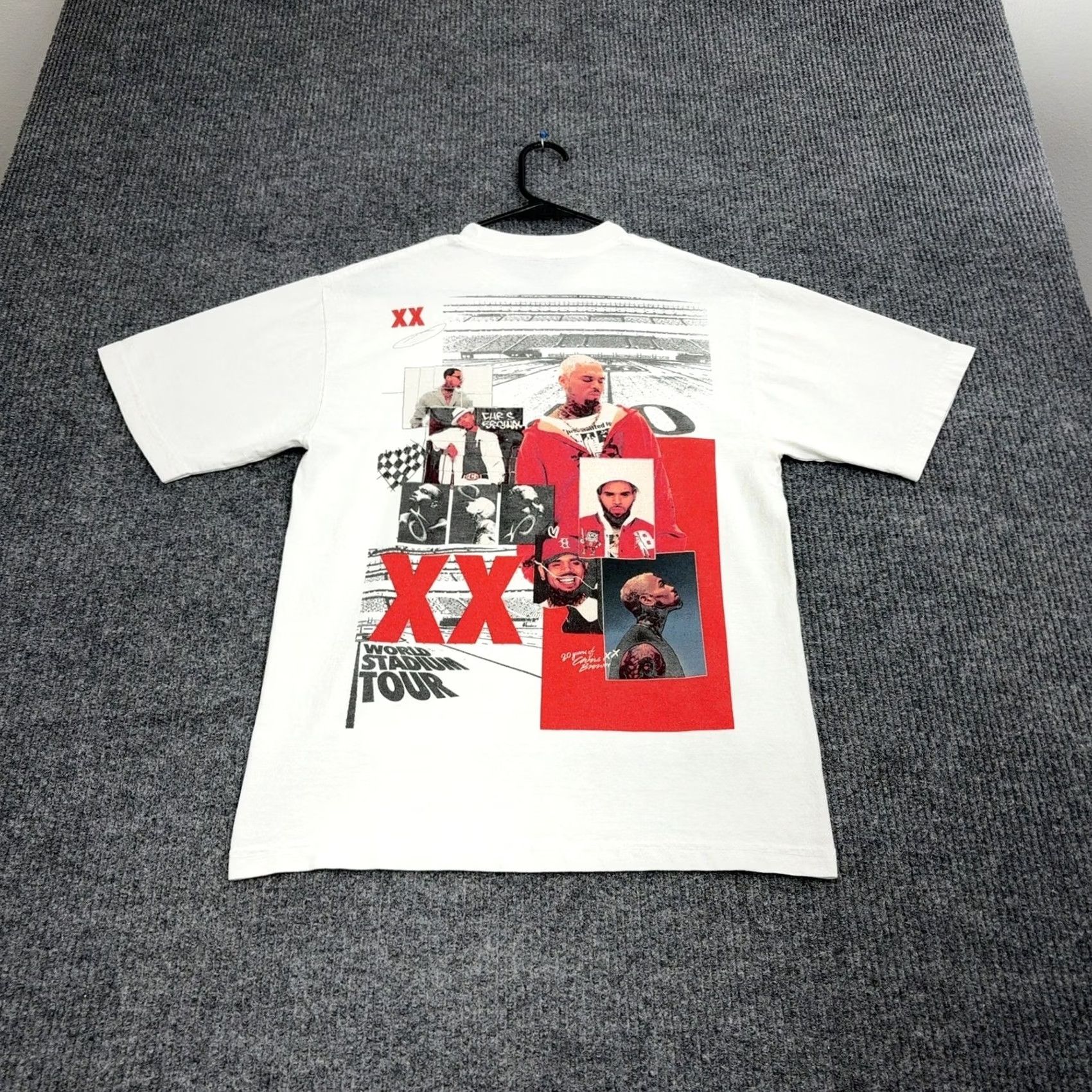 Vintage Chris Brown T Shirt Men S White Cotton Stadium World Tour XX Anniversary Graphic Size US S / EU 44-46 / 1 - 4 Thumbnail
