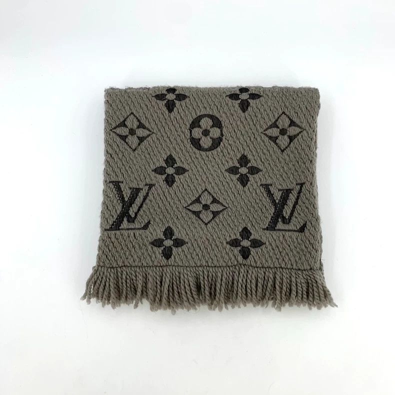 Louis Vuitton Louis Vuitton Grey brown logo presbyopic full print wool f Size ONE SIZE - 1 Thumbnail