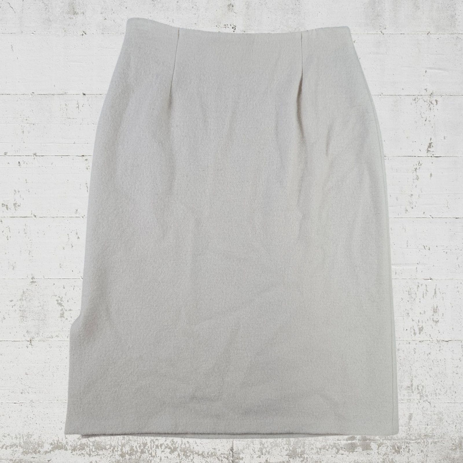 Vintage 90s Vintage Cream Embroidered Wool Skirt Size 40 Size 32" / US 10 / IT 46 - 13 Thumbnail