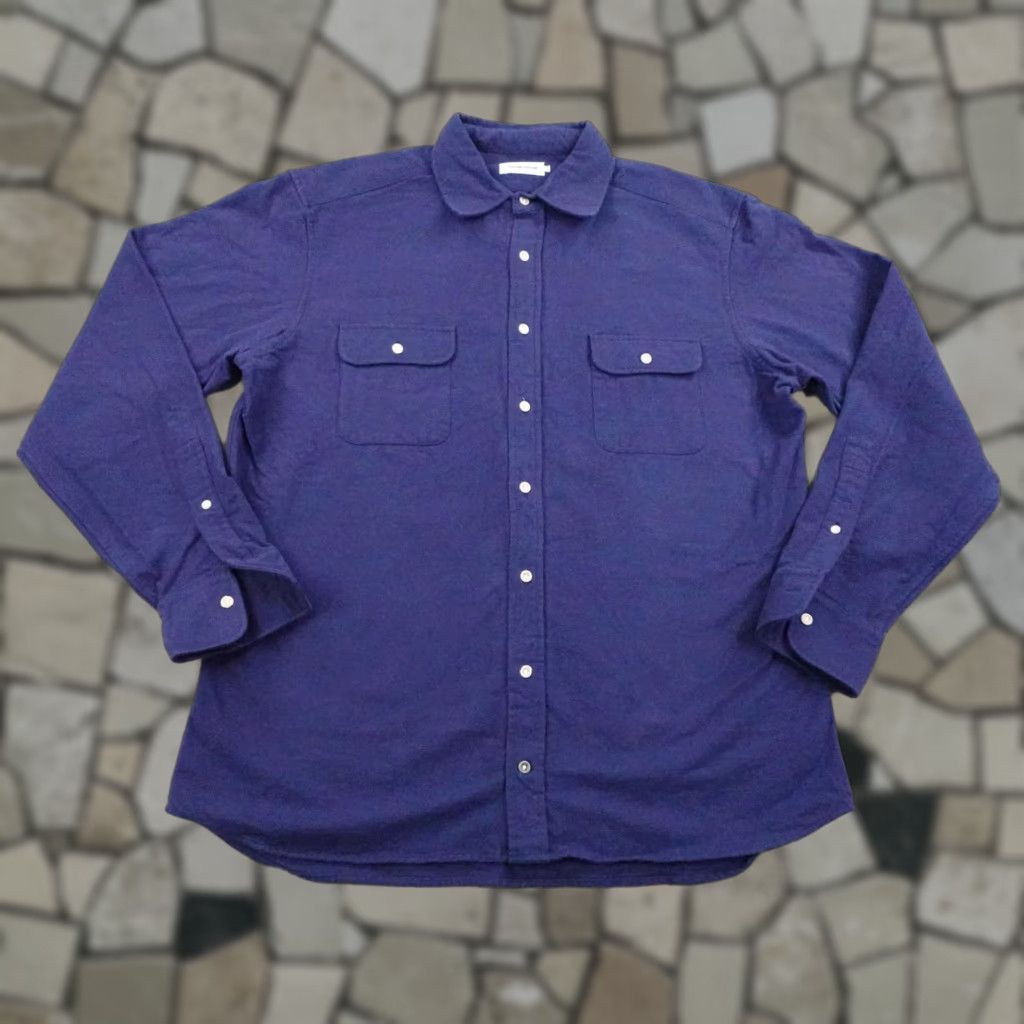 Taylor Stitch Shirt Mens XL 46 Blue Flannel Button Up Field Utility USA