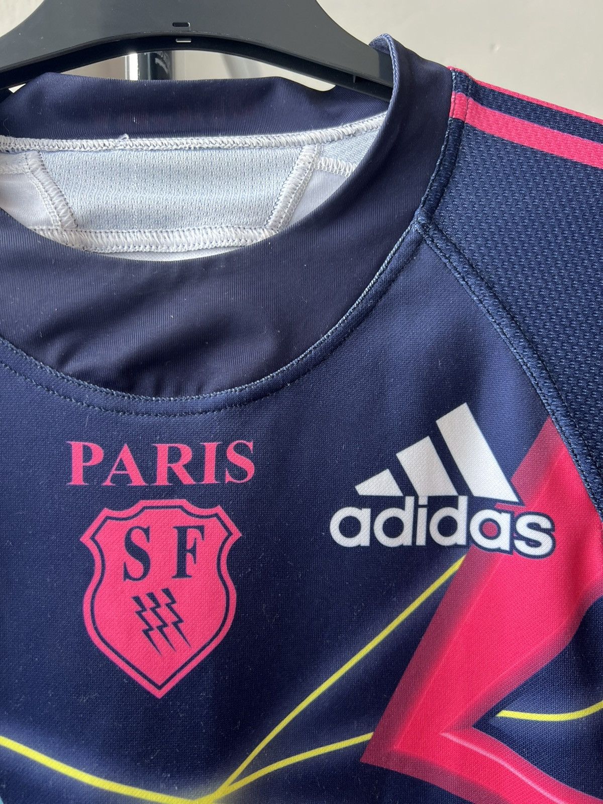 Adidas France Stade Francais Paris Rugby rare designer jersey shirt Size US M / EU 48-50 / 2 - 4 Thumbnail