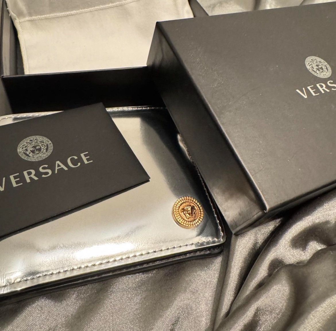 Versace Versace Medusa Metallic Silver/Gold Bifold Wallet Size ONE SIZE - 3 Thumbnail