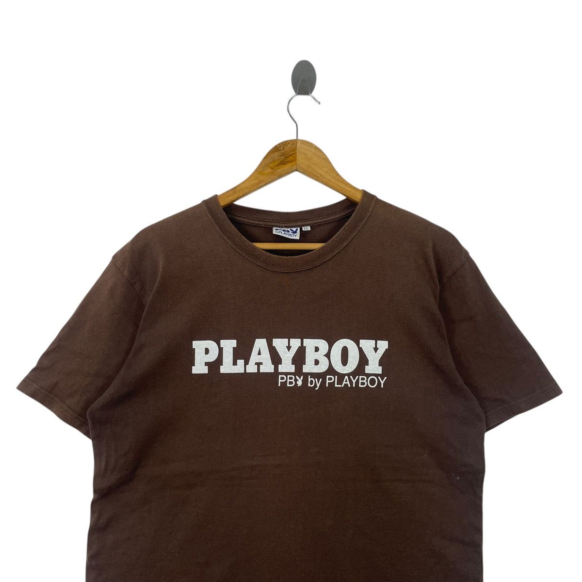 Playboy × Vintage Vintage PLAYBOY Brown Faded Tshirt Size US L / EU 52-54 / 3 - 2 Thumbnail