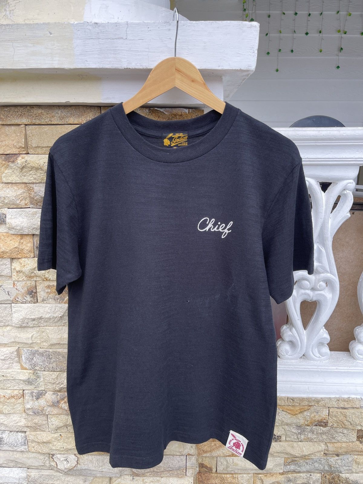 Vintage INDIAN MOTORCYCLES CROSS Tattoo Chopper Tee Shirt Top Long Sleeve Biker Rider