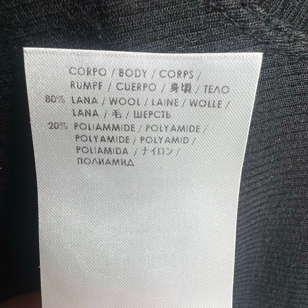 McQ Alexander McQueen Alexander McQueen McQ Black Ribbed Wool Bland Draped Midi Dress Size M (049) Size M / US 6-8 / IT 42-44 - 14 Thumbnail