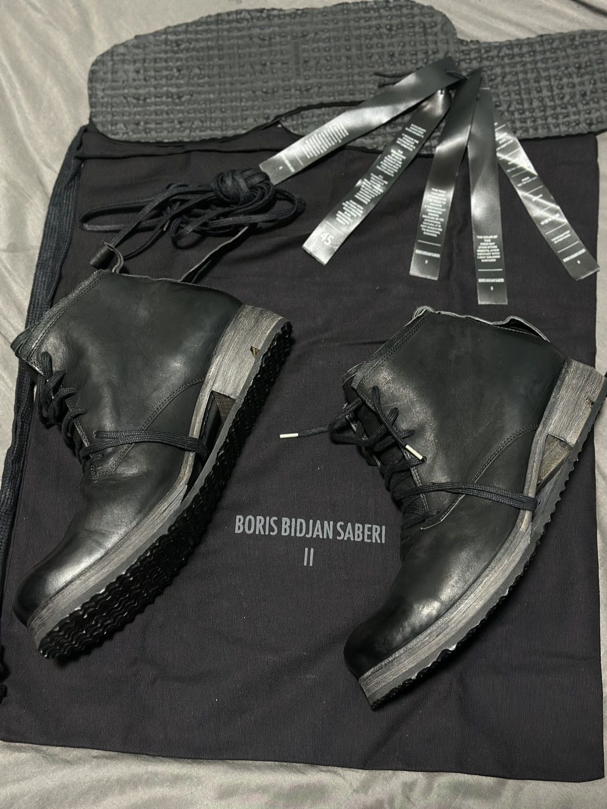 Boris Bidjan Saberi Boris Bidjan Saberi BOOT4 Ankle Boots horse BLACK 45EUR Size US 12 / EU 45 - 1 Thumbnail