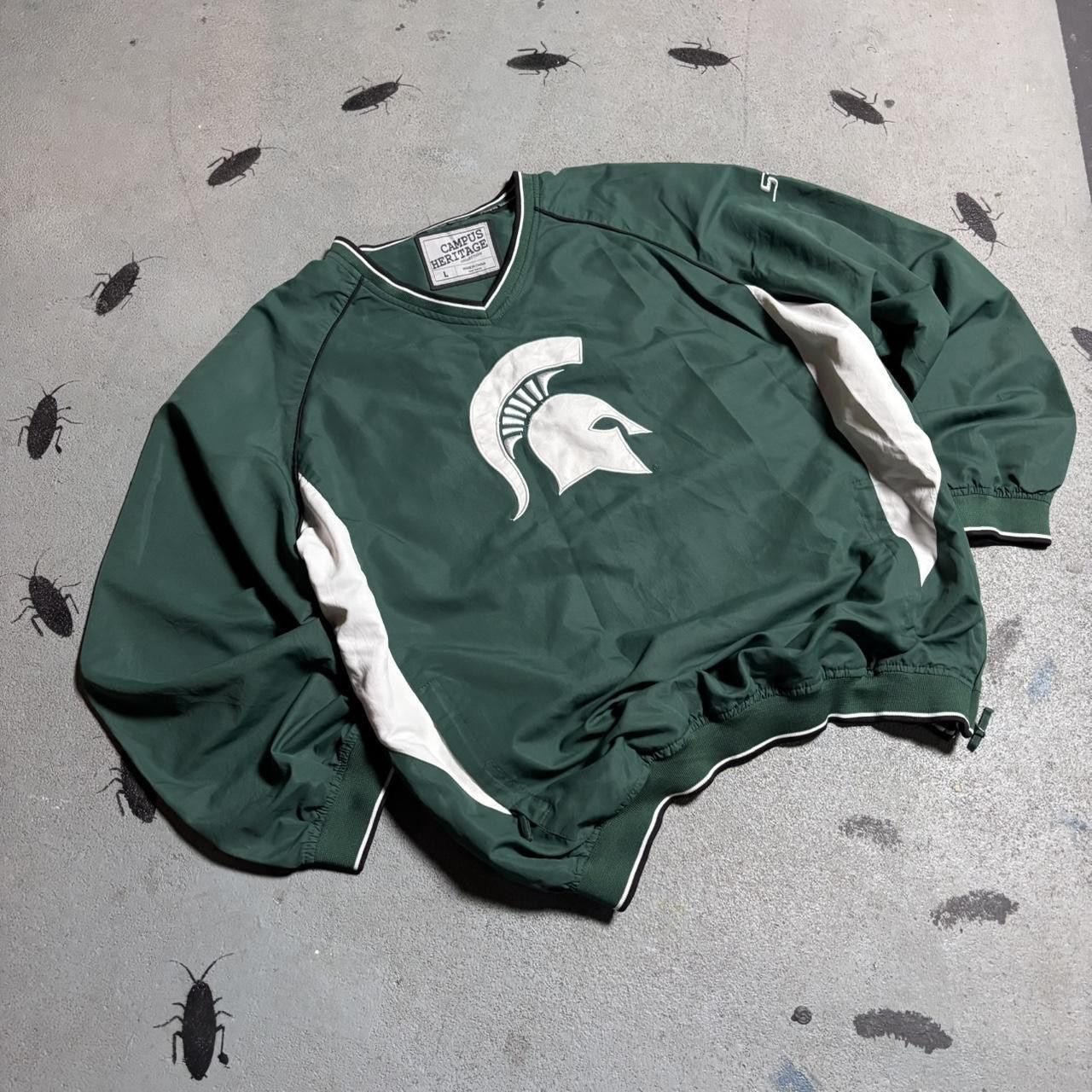 Japanese Brand × Vintage Michigan State Spartans green and white windbreaker Size US L / EU 52-54 / 3 - 2 Thumbnail