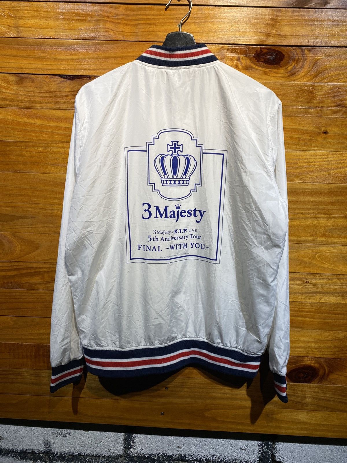 Japanese Brand 3 Majesty × Lifemax White Varsity Jacket Anniversary Tour Size US L / EU 52-54 / 3 - 6 Thumbnail