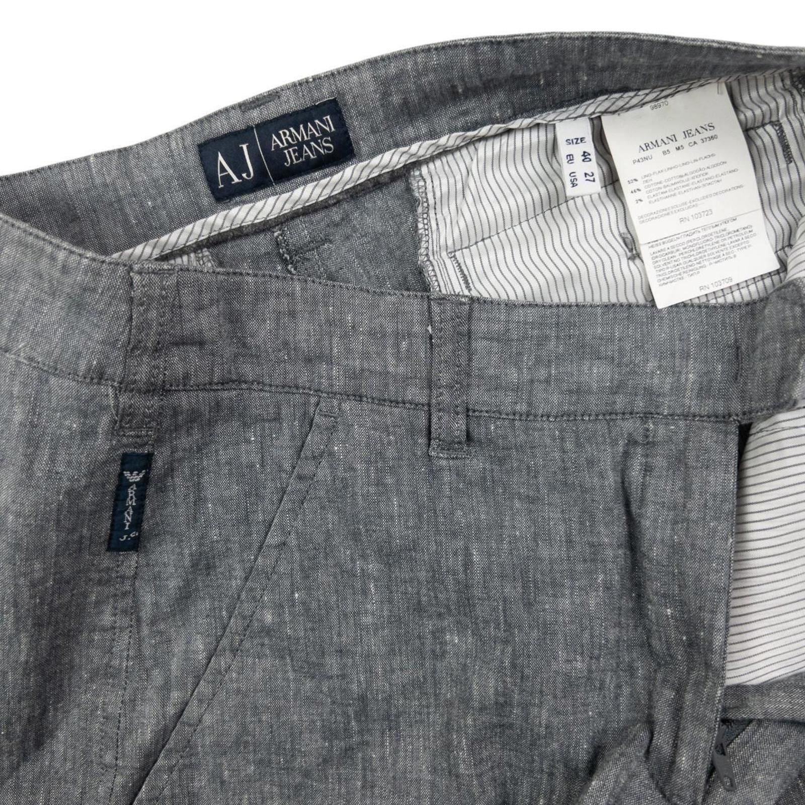 Designer Vintage Armani Jeans Lightweight Linen Trousers Size W30 Size US 30 / EU 46 - 5 Thumbnail