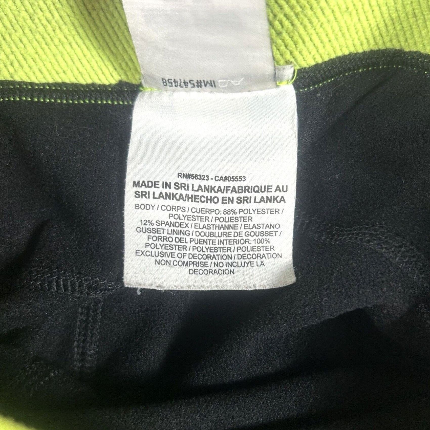 Nike Nike Pro Compression Pants Women S Black Neon Yellow Band Run Gym Athletic Size 28" / US 6 / IT 42 - 4 Thumbnail