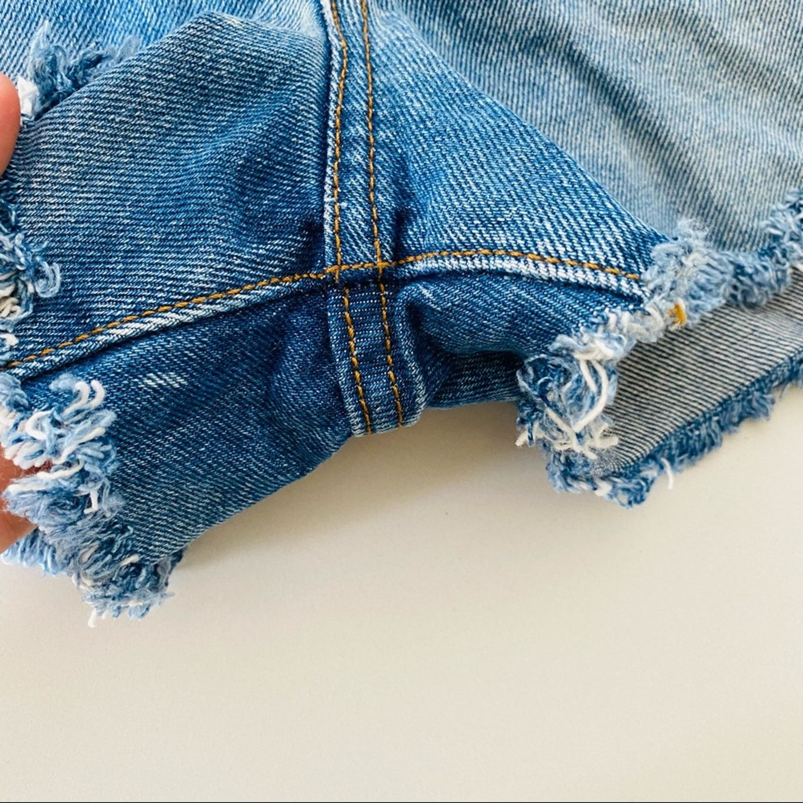 Levi's LEVIS Revolve Blue Button Fly CutOff Denim Jean Short Shorts Size 27" / US 4 / IT 40 - 4 Thumbnail
