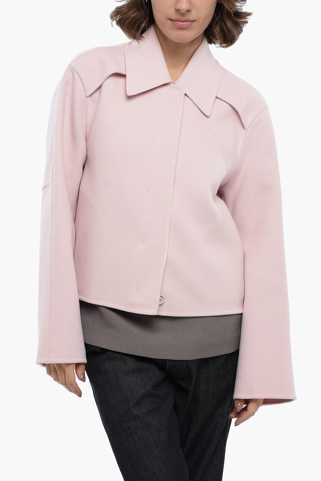 og1mm1225 Wool Short Coat in Pink