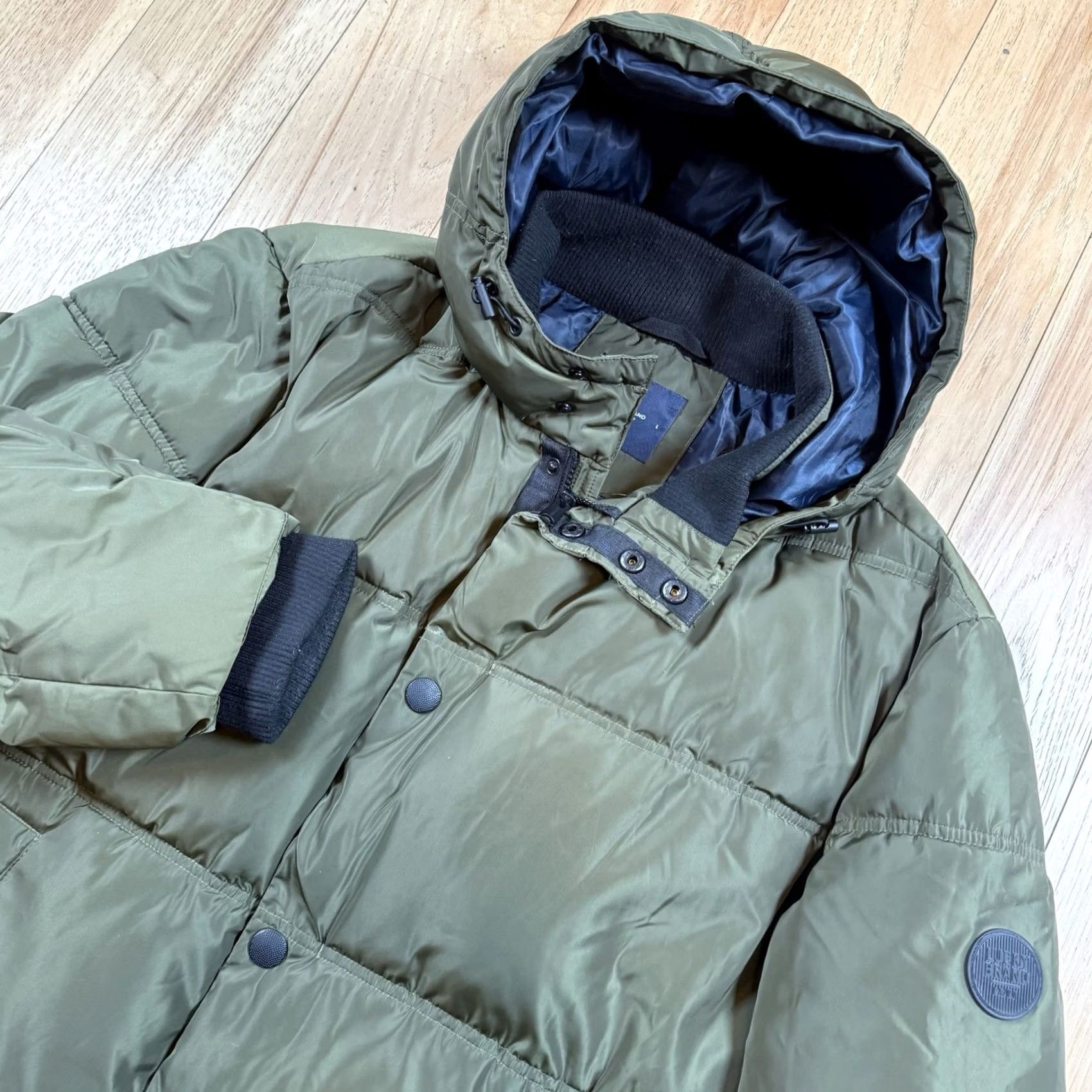Lucky Brand Lucky Brand Puffer Jacket Mens Large Full Zip Hooded Insulated Green Logo Jacket Mens L Regular Hooded Size US L / EU 52-54 / 3 - 2 Thumbnail
