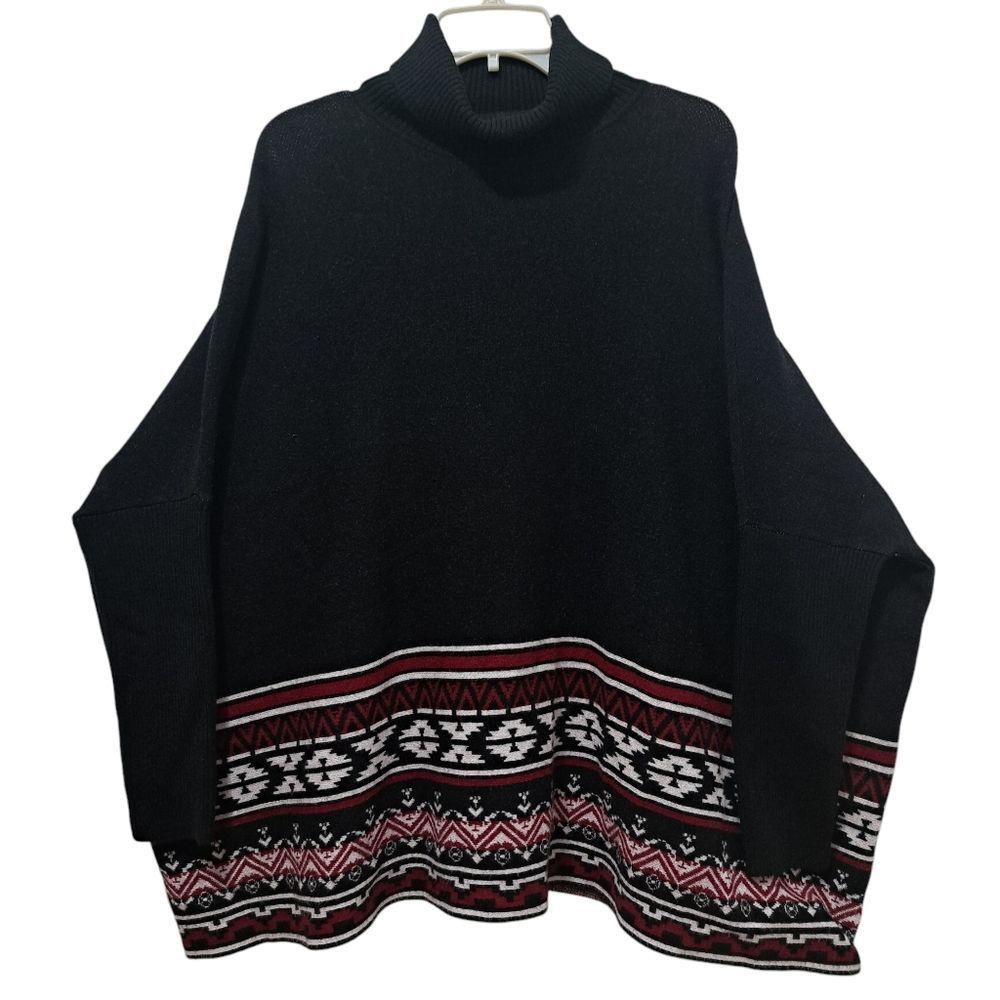 Joseph Joseph A Tribal Jacquard Western Lagenlook Aztec Knitwear Po Size L / US 10 / IT 46 - 1 Thumbnail