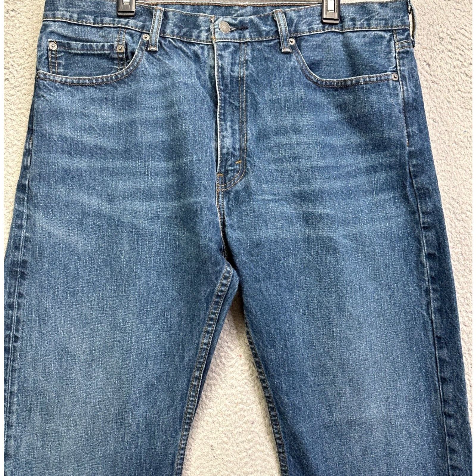 Levi's Levis 505 Jeans Mens 38X30 Blue Regular Straight Denim 100% Cotton Distressed Vintage No N/A Size US 38 / EU 54 - 3 Thumbnail