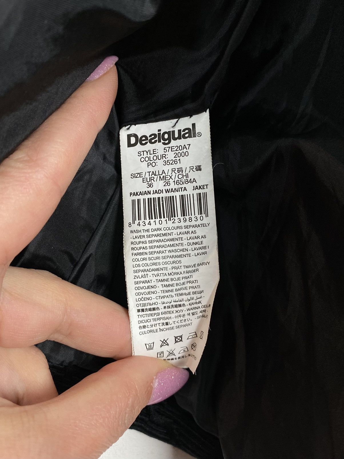 Desigual Desigual Black Pakaian Wanita Button-Through Coat Sz EUR36 Size XS / US 0-2 / IT 36-38 - 12 Thumbnail