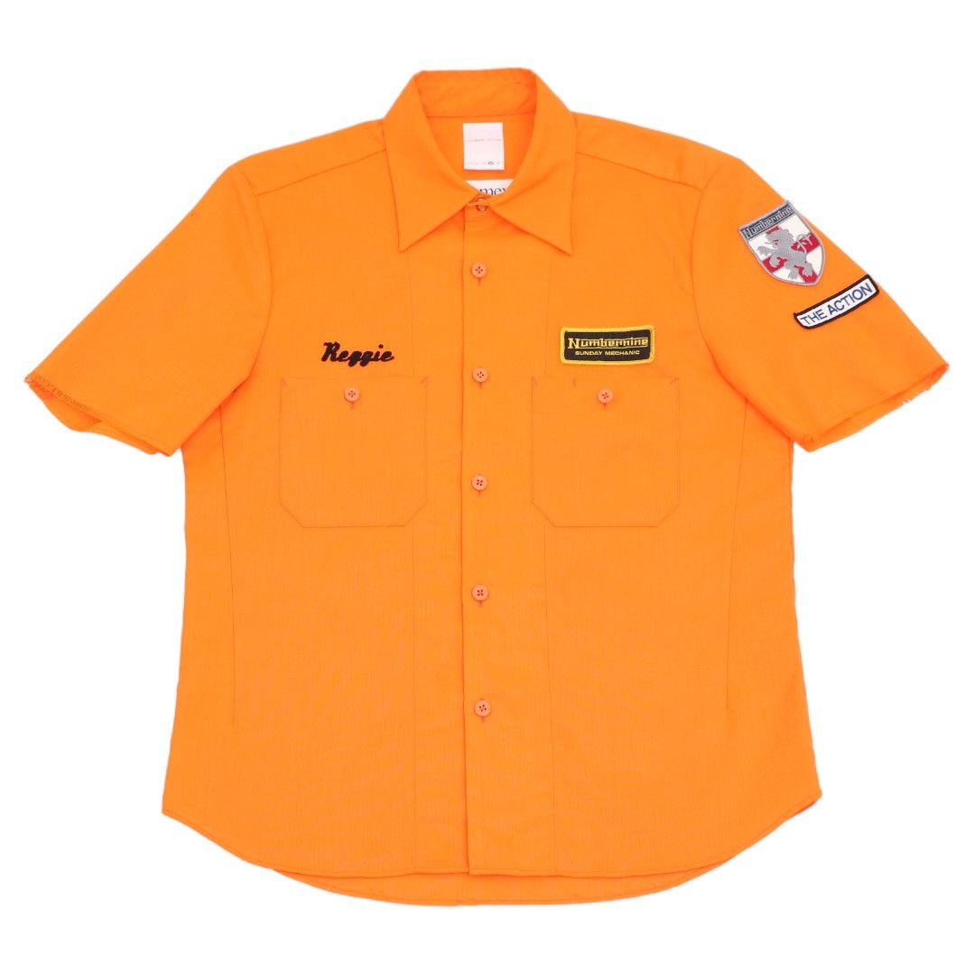 image of Number N Ine Number (N)Ine Mechanic Shirt in Orange, Men's (Size Medium)
