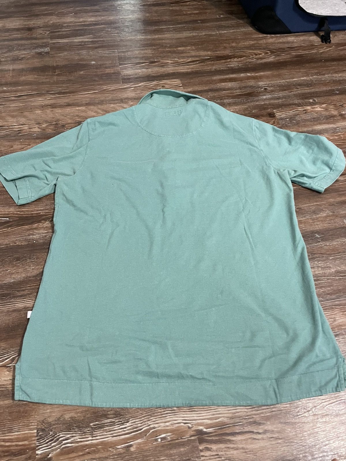 Doppiaa Aadeo Open Collar Polo Shirt Turquoise Garment Dyed Washed Size US M / EU 48-50 / 2 - 5 Thumbnail
