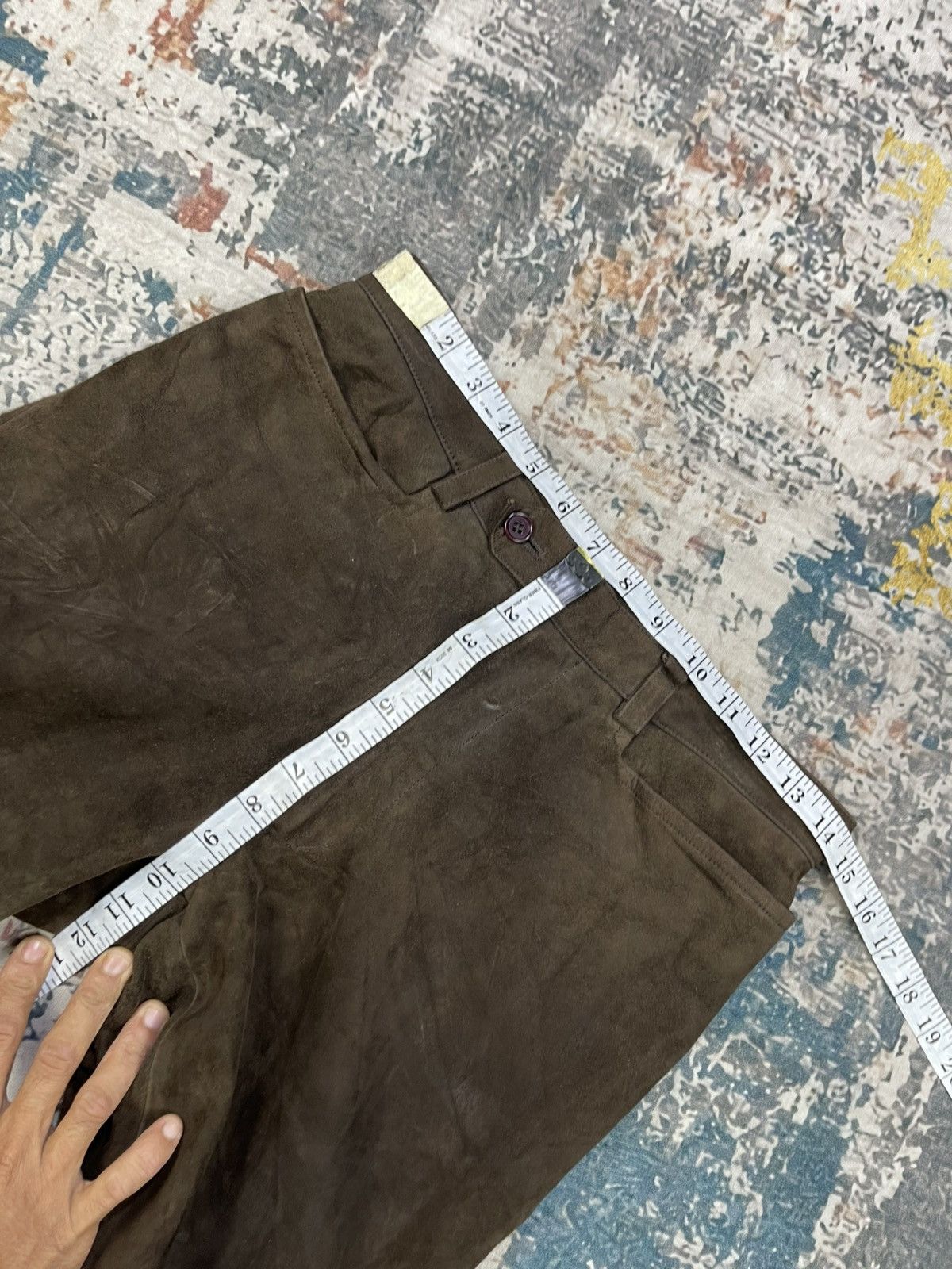 Katharine Hamnett London Katharine Hamnett Sheepskin Suede Leather Pants Size 28" / US 6 / IT 42 - 14 Thumbnail