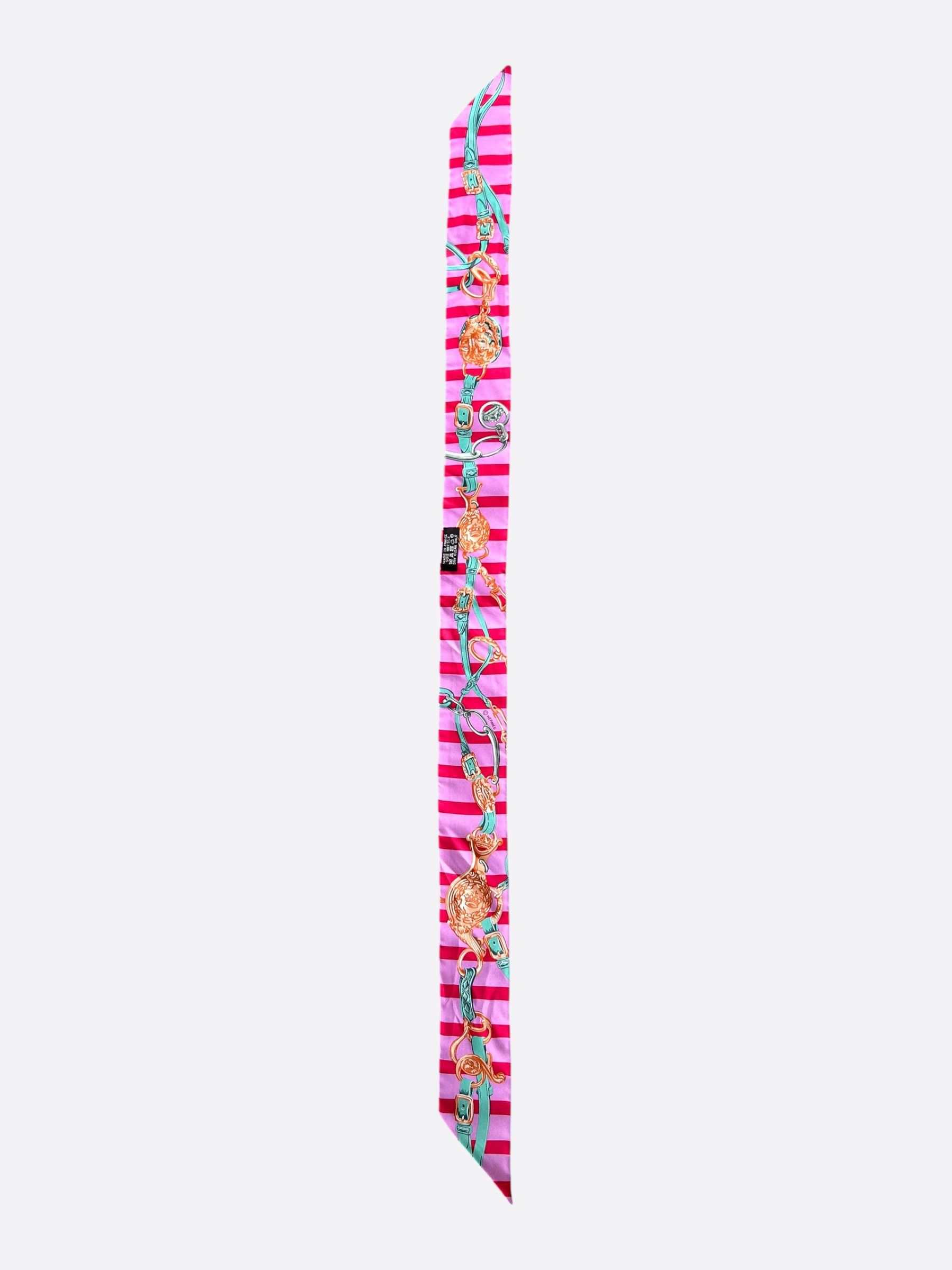 Hermes Hermes Pink Brides De Gala Striped Twilly Size ONE SIZE - 1 Thumbnail